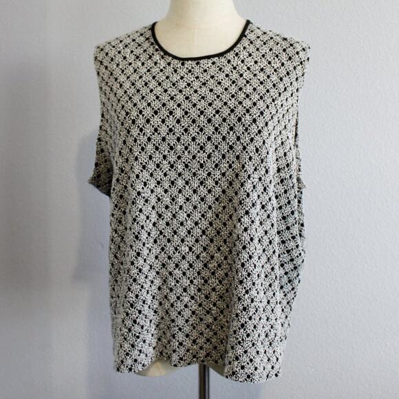 George Sleeveless Textured Black and White Top Size XL - Picture 1 of 6